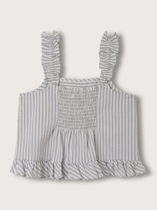 Elle Kids Girls Multi Striped Square Neck Top