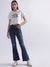 Elle Women Blue Solid Bootcut Jeans