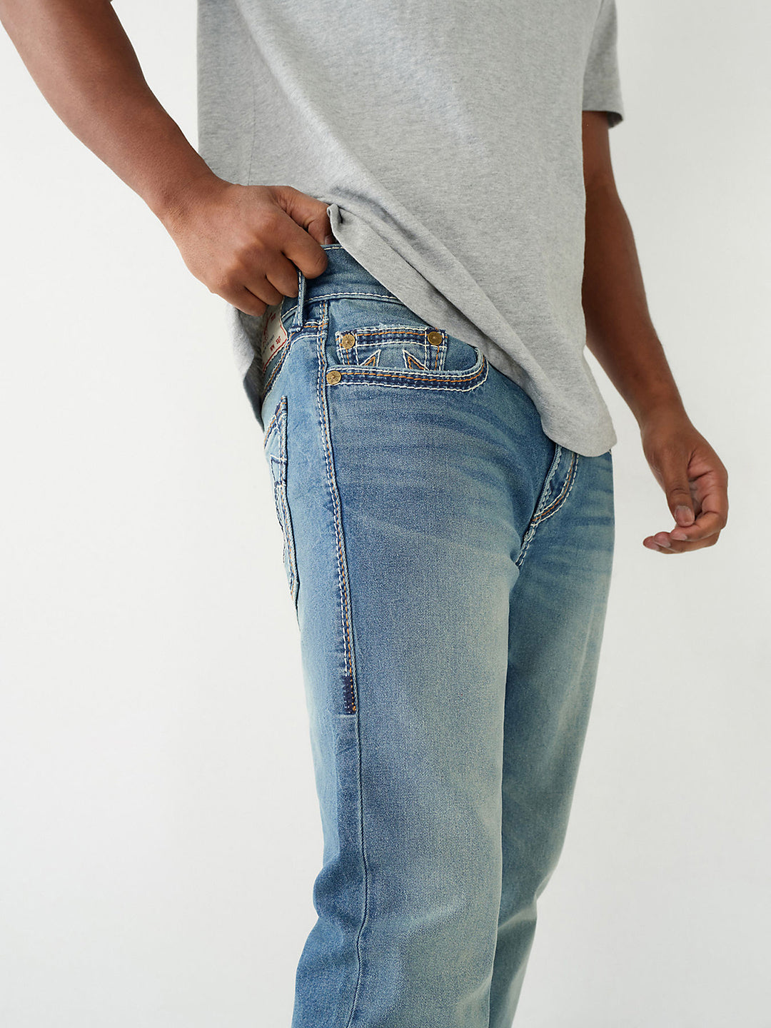 True Religion Men Faded Skinny Fit Jeans