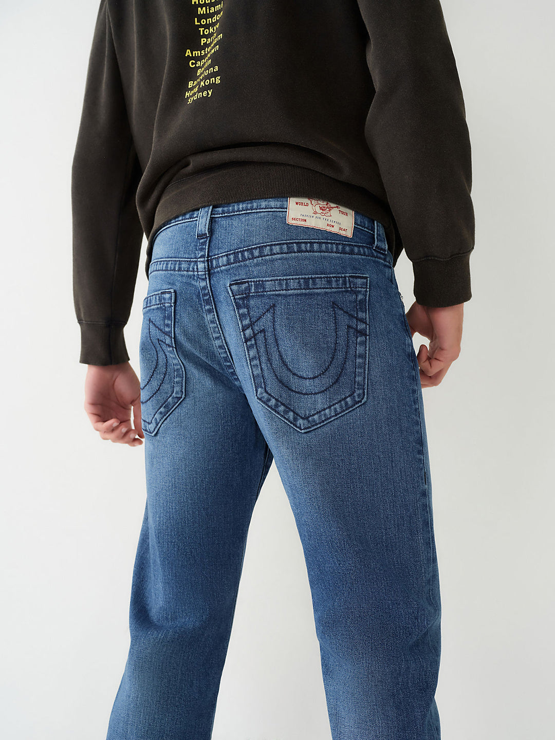 True Religion Men Solid Straight Fit Jeans