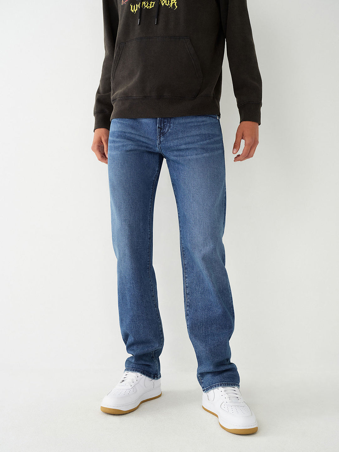 True Religion Men Solid Straight Fit Jeans