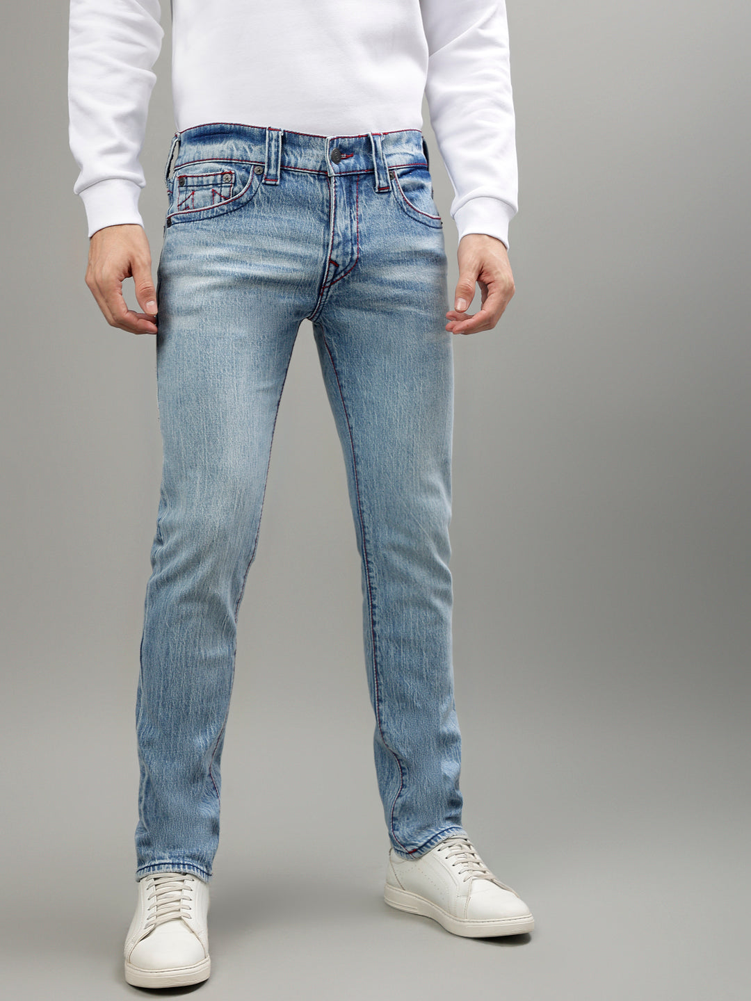 True Religion Men Faded Skinny Fit Jeans
