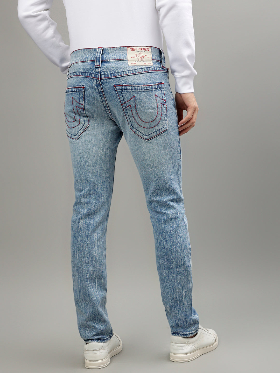 True Religion Men Faded Skinny Fit Jeans