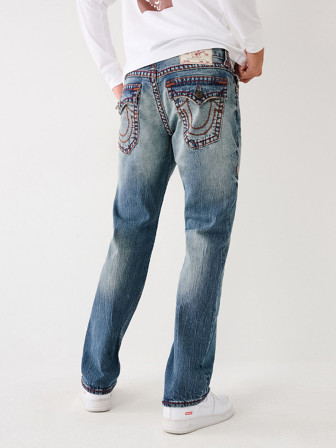 TRUE RELIGION RICKY STRAIGHT buy DENIM FADED BLUE MENS JEAN