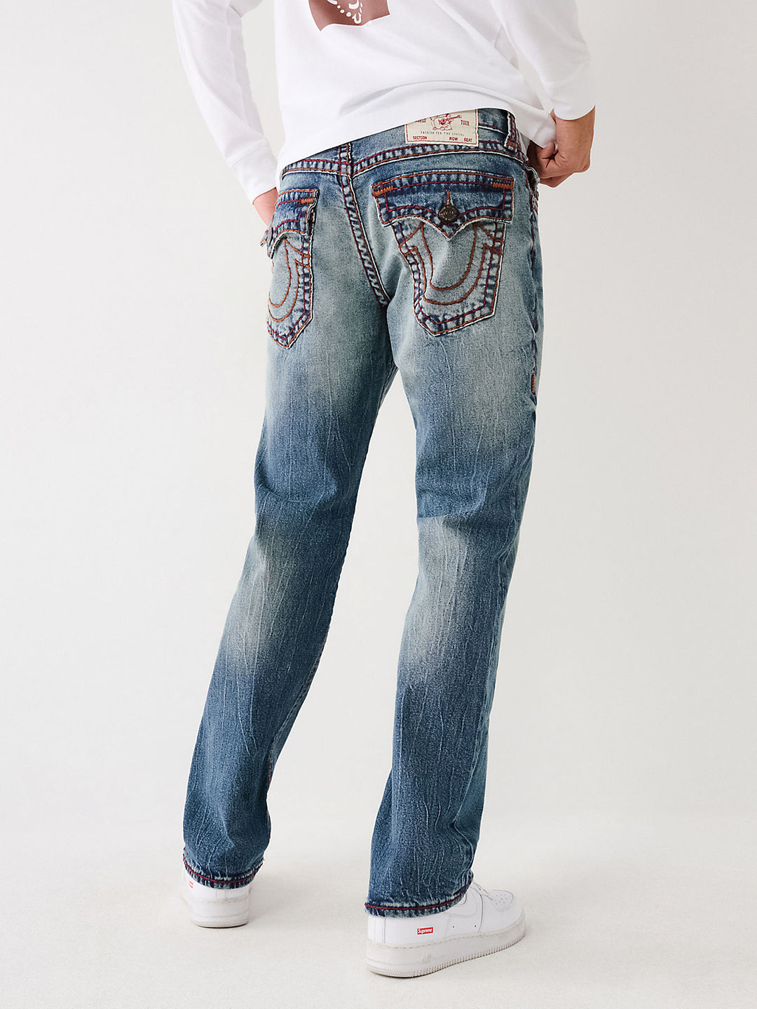True Religion Men Faded Straight Fit Jeans
