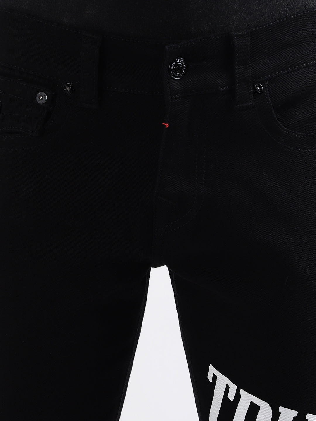 True Religion Men Black Printed Skinny Fit Jeans