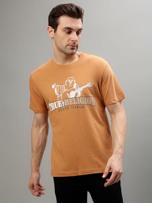 True Religion Orange Fashion Logo Regular Fit T-Shirt