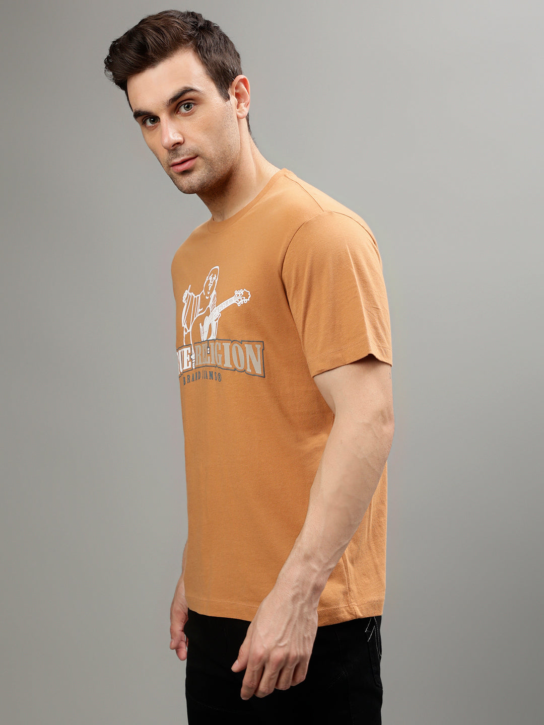 True Religion Orange Fashion Logo Regular Fit T-Shirt