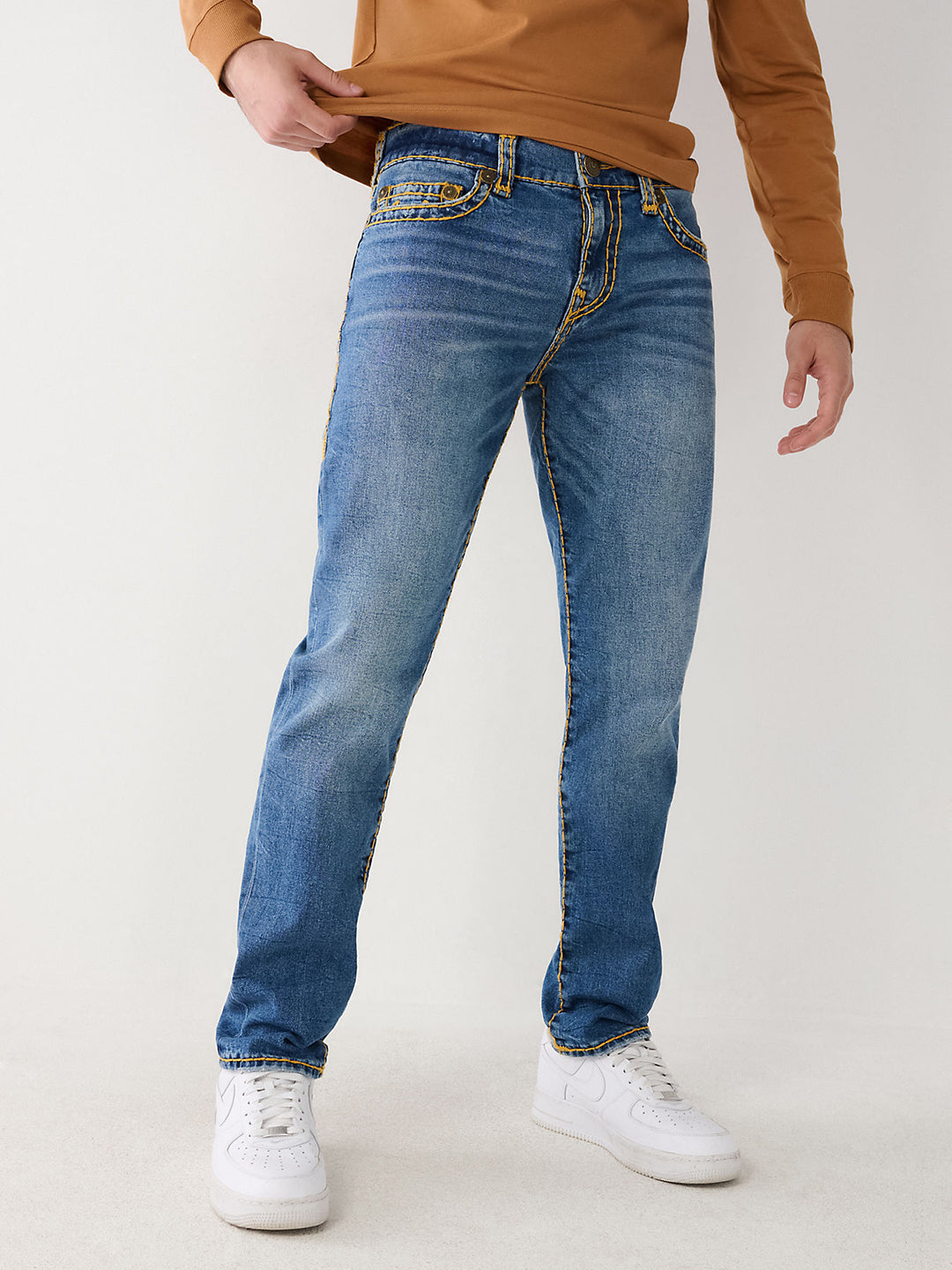 True Religion Men Faded Straight Fit Jeans