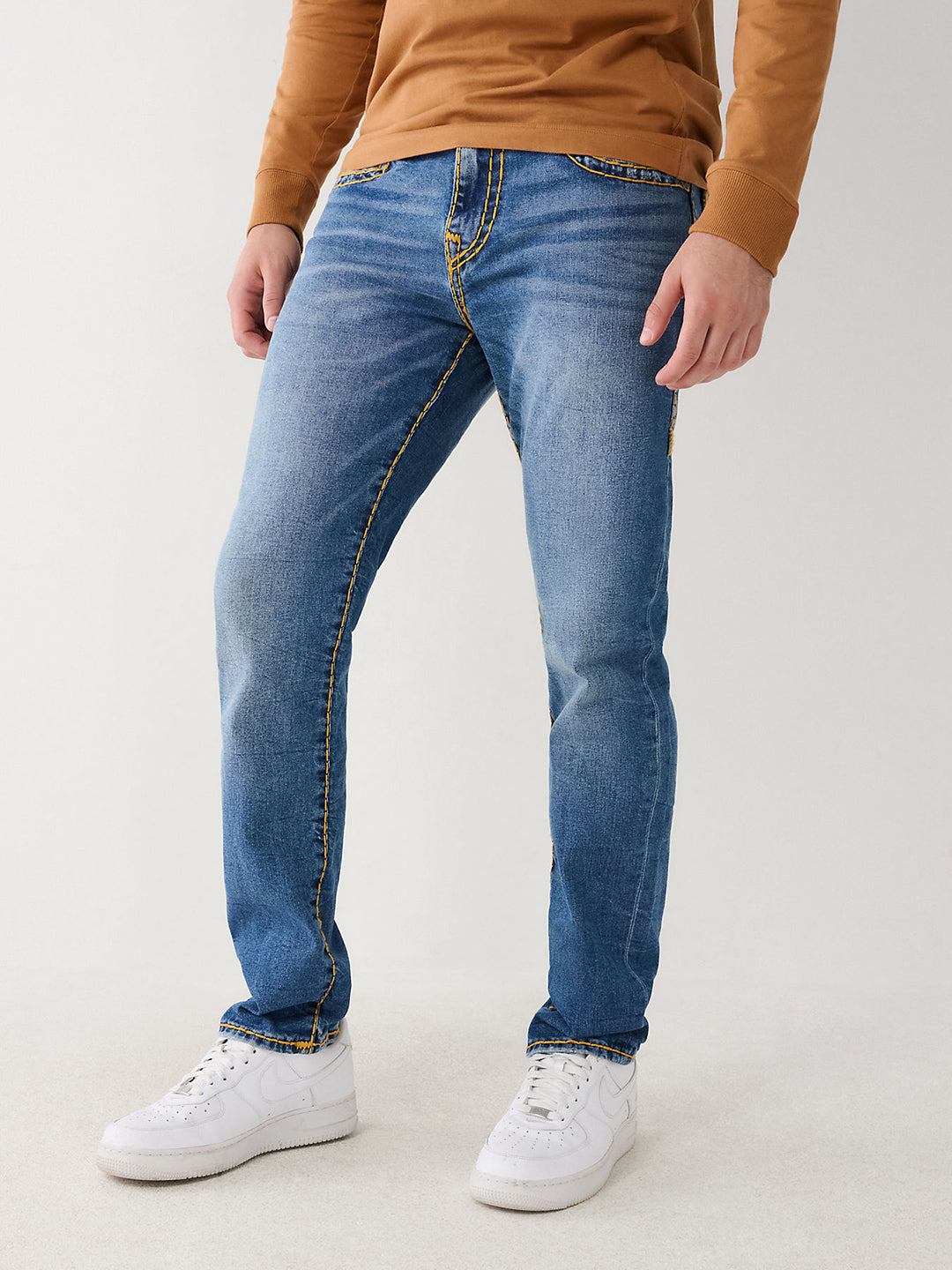 True Religion Men Faded Straight Fit Jeans