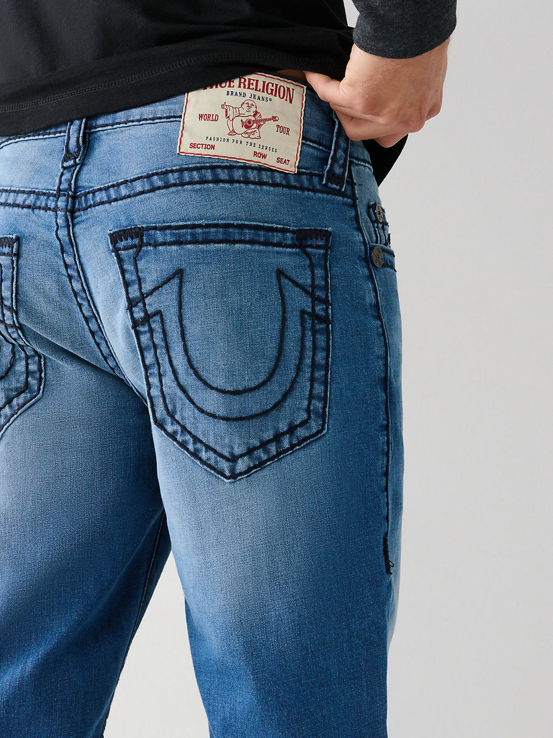 True Religion Men Faded Skinny Fit Jeans