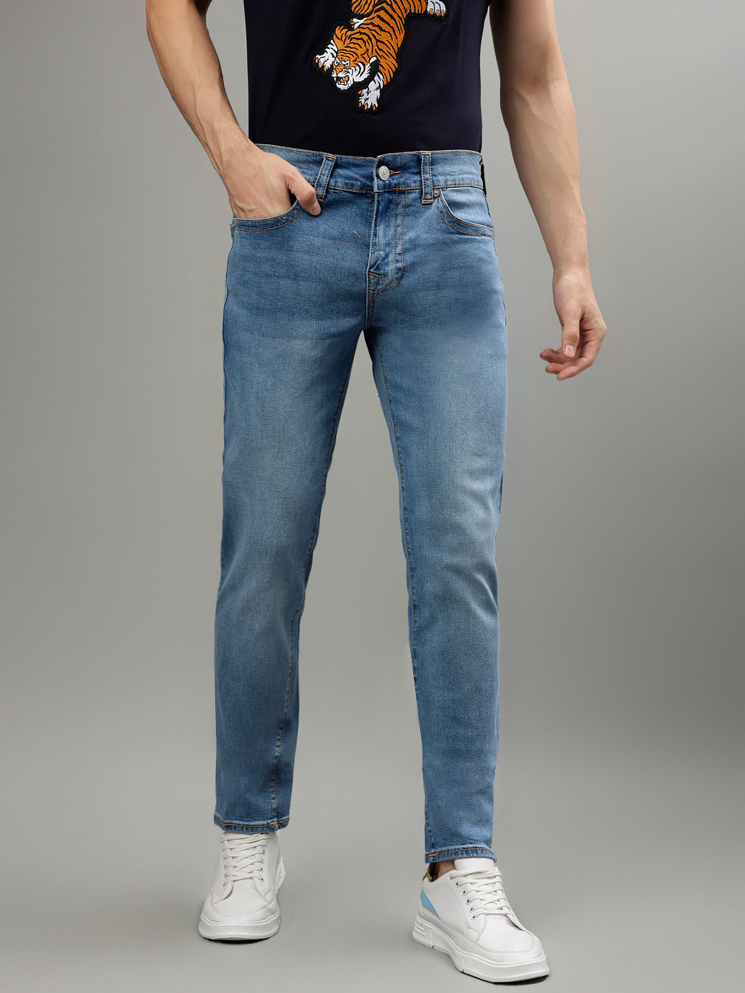 True Religion Men Solid Skinny Fit Jeans