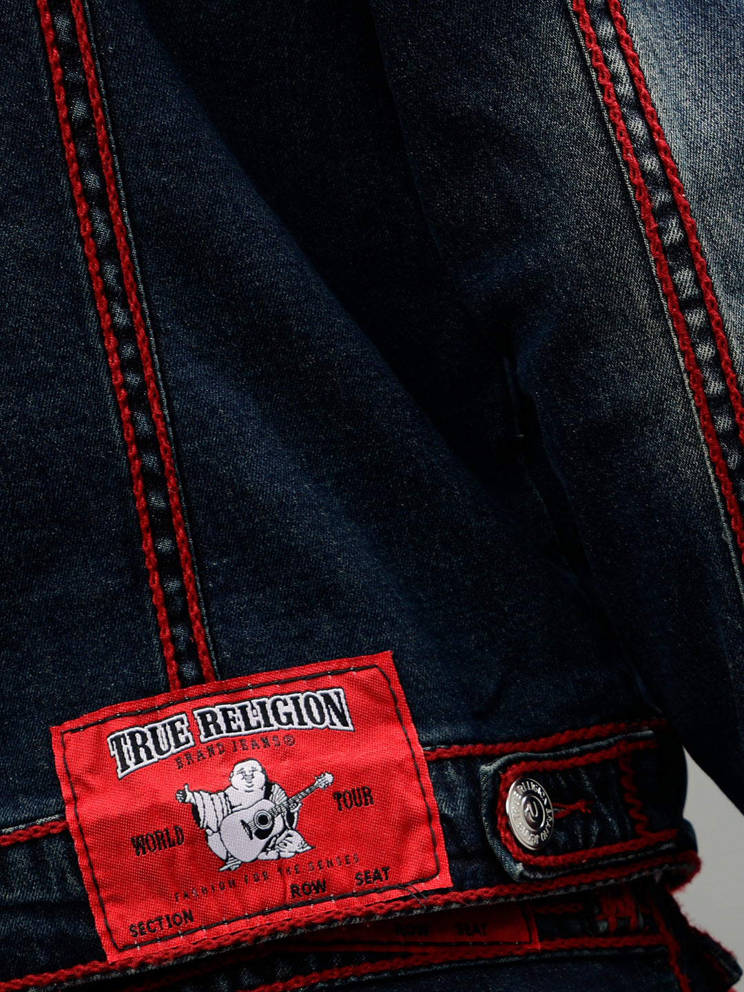 Red true religion denim on sale jacket