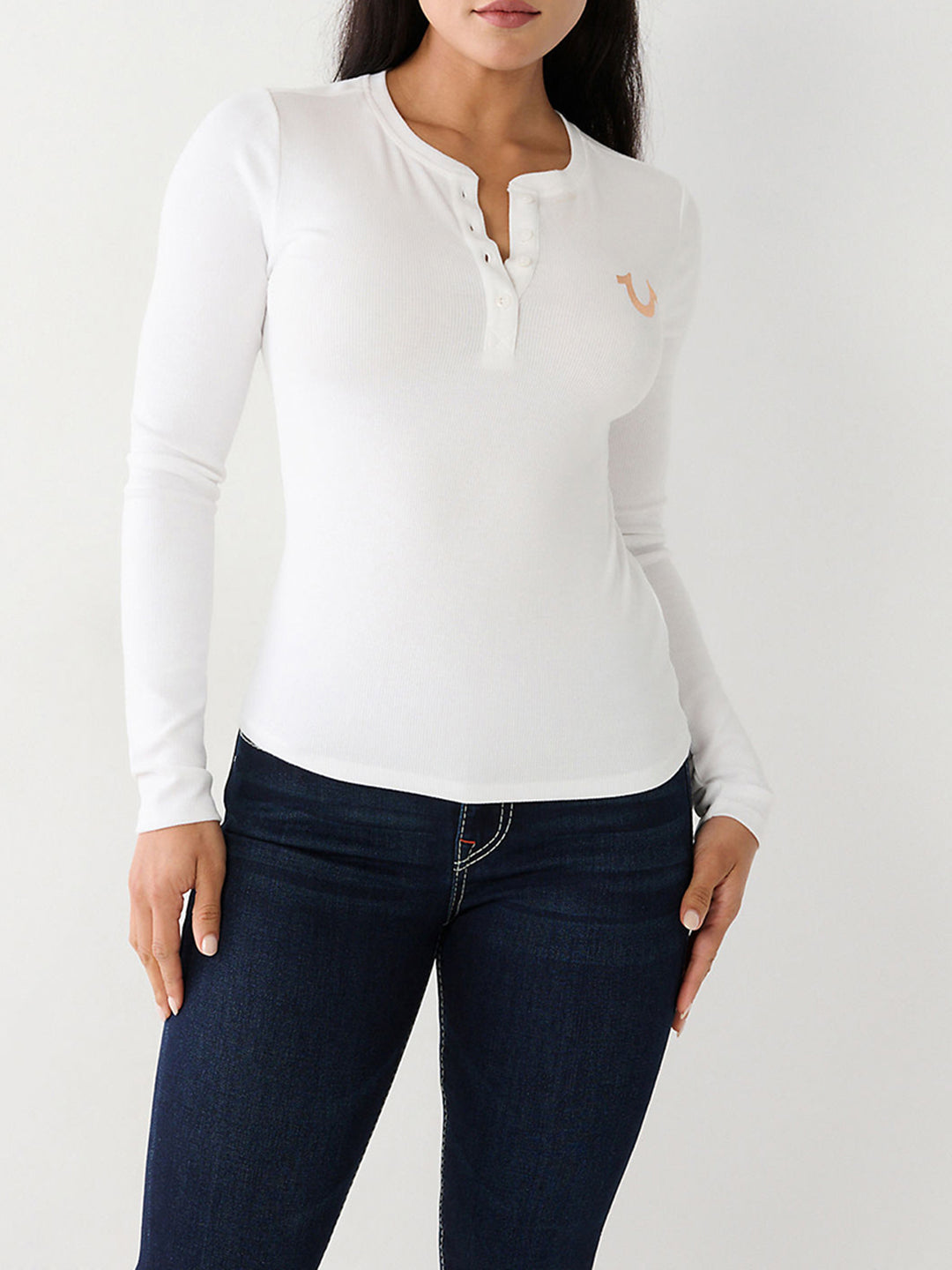 True Religion White Fashion Logo Regular Fit Top