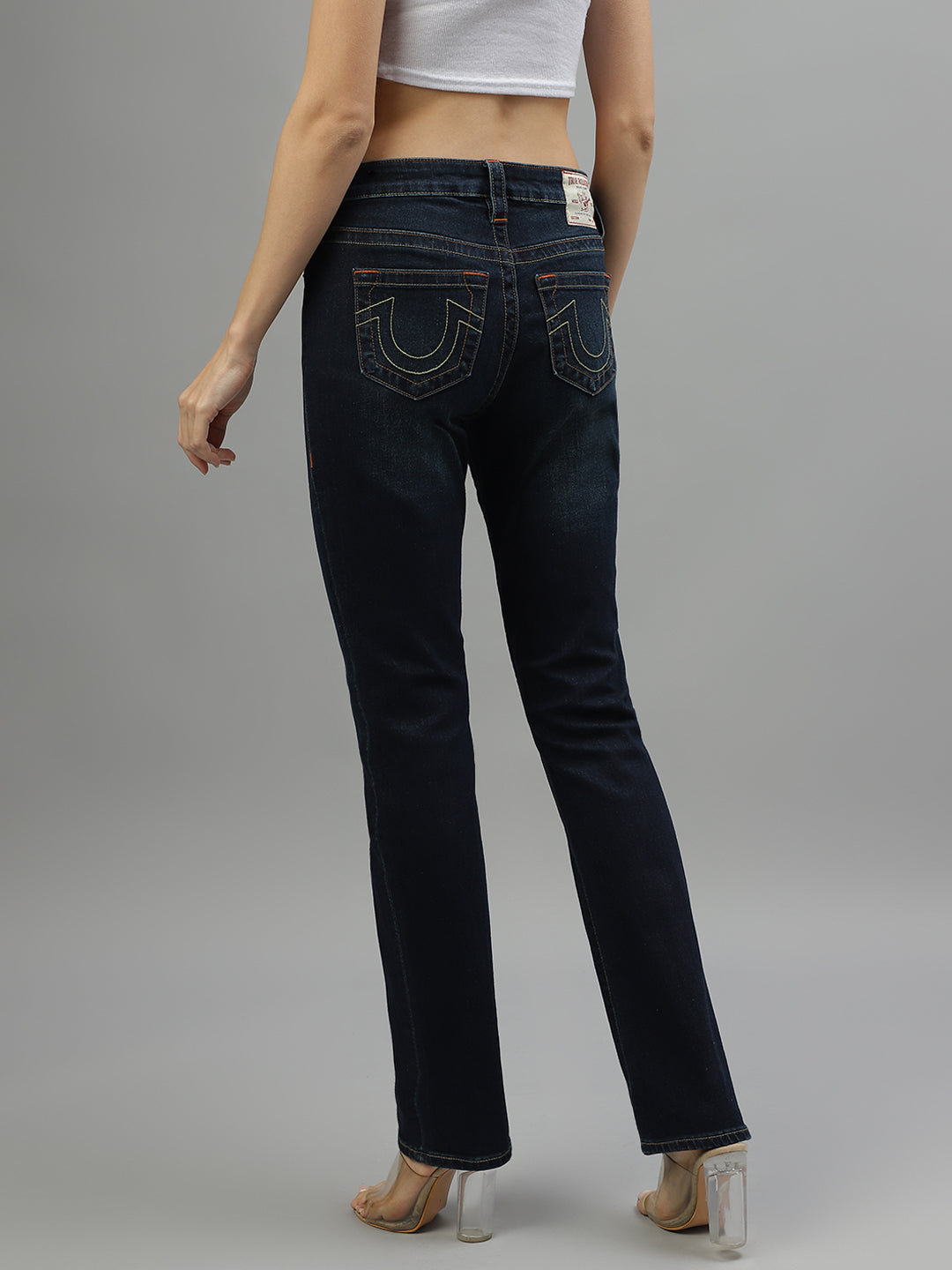 True Religion Women Solid Straight Fit Jeans