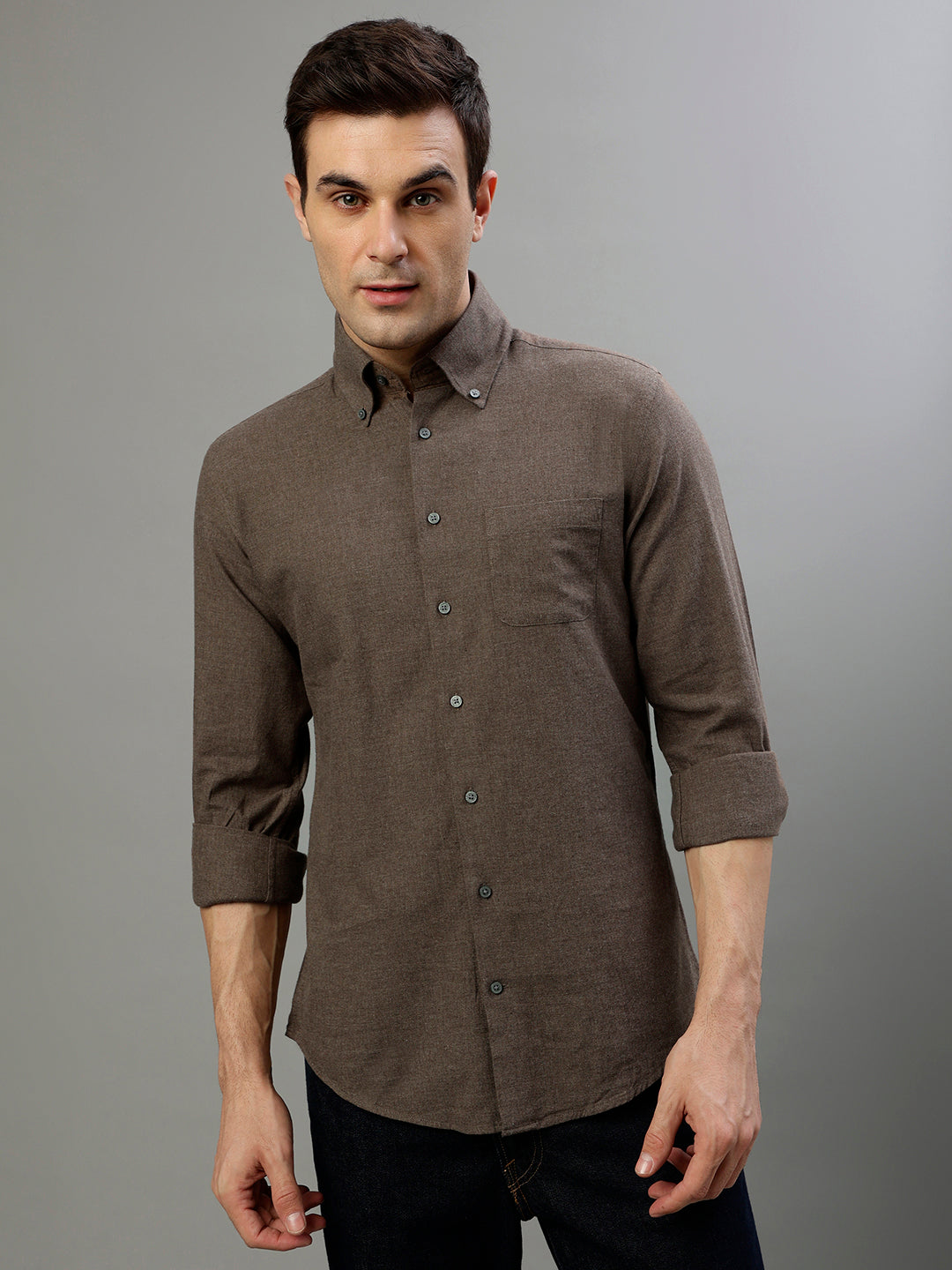 Bruun & Stengade Brown Fashion Slim Fit Shirt