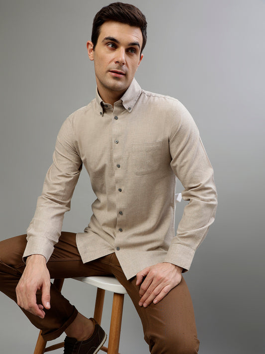 Bruun & Stengade Beige Fashion Slim Fit Shirt