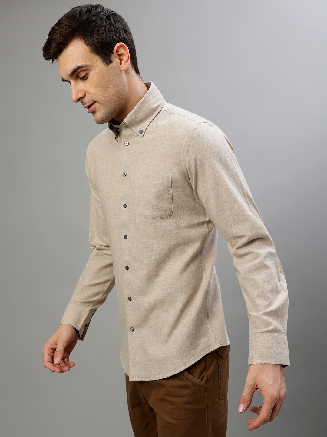 Bruun & Stengade Beige Fashion Slim Fit Shirt