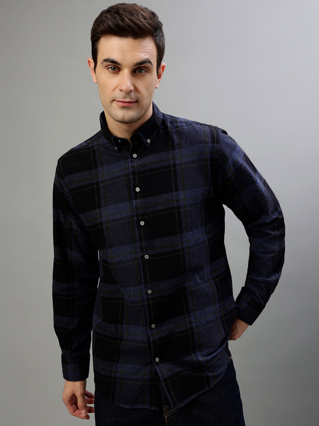 Bruun & Stengade Blue Fashion Checked Regular Fit Shirt