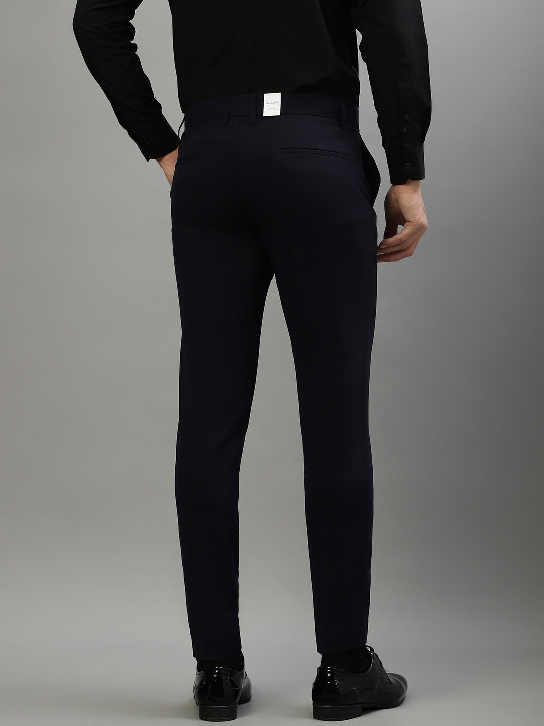 Buy Men Navy Check Slim Fit Formal Trousers Online - 737783 | Peter England