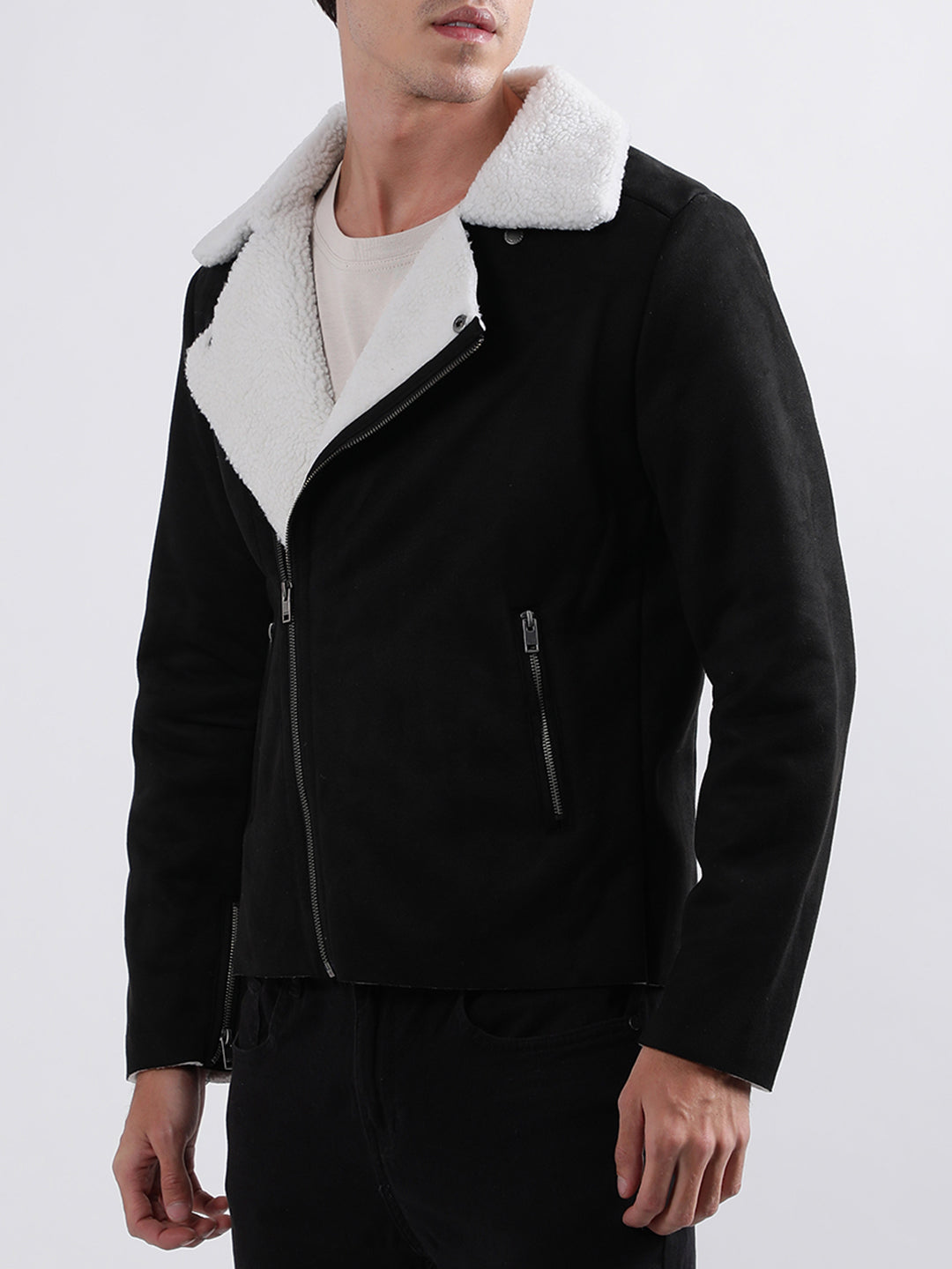 Black Faux Shearling Jacket  Shop The Latest Styles - LINDBERGH