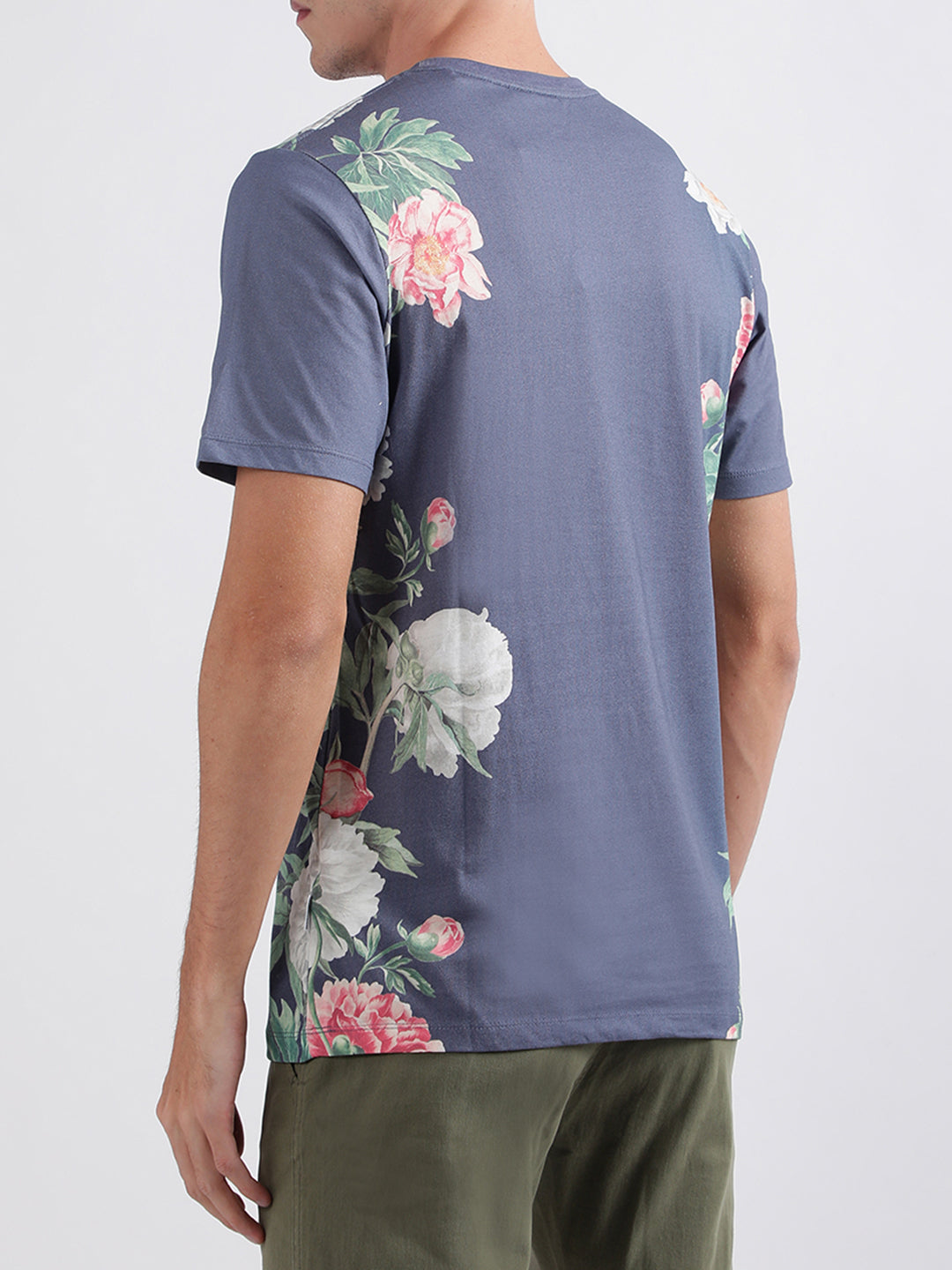 Lindbergh Navy Floral Print Regular Fit T-Shirt