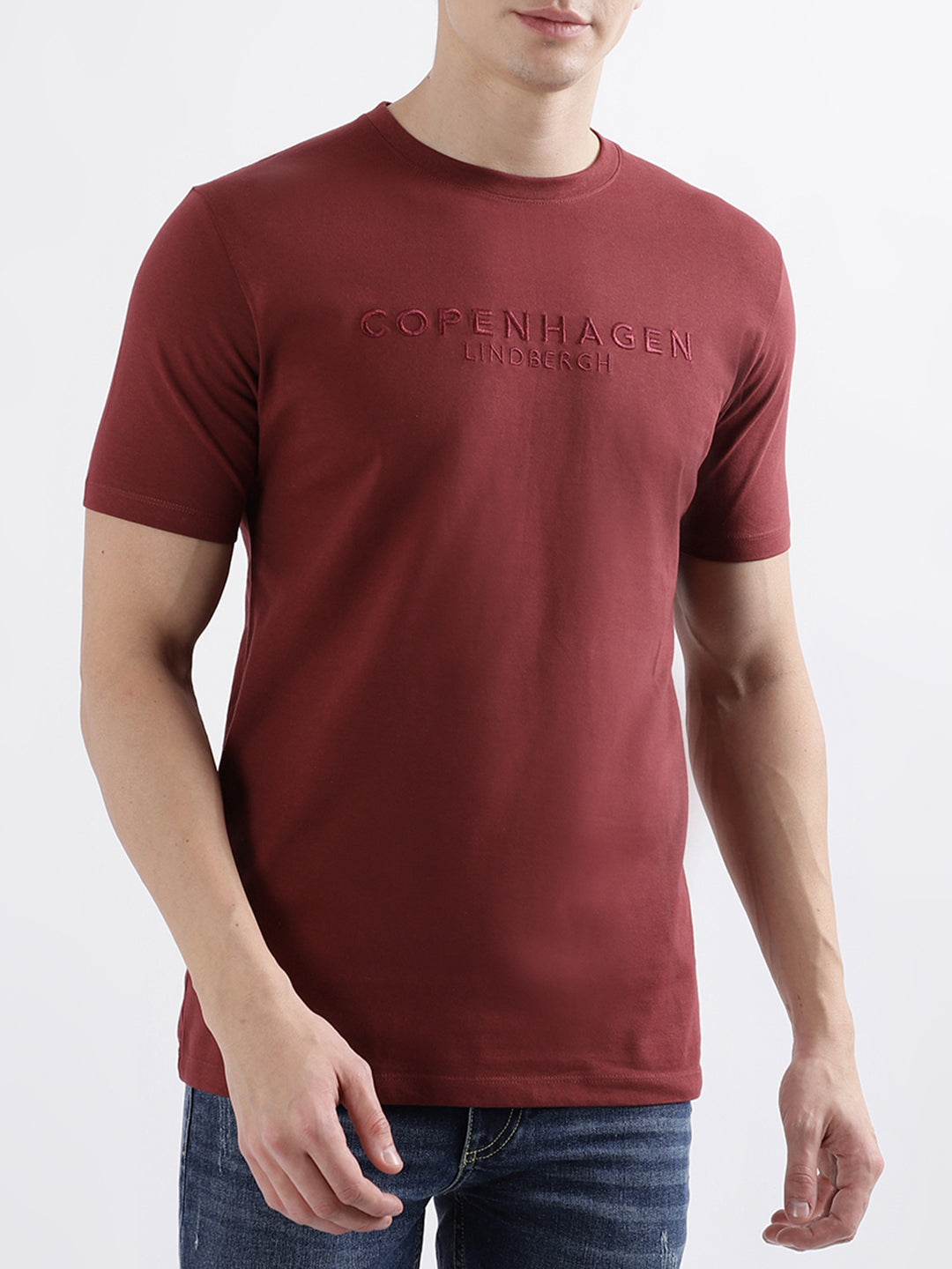 Lindbergh Burgundy Fashion Relaxed Fit T-Shirt