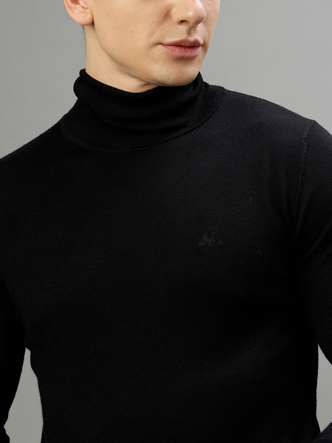 Lindbergh Men Solid Turtle Neck Full Sleeves Sweater