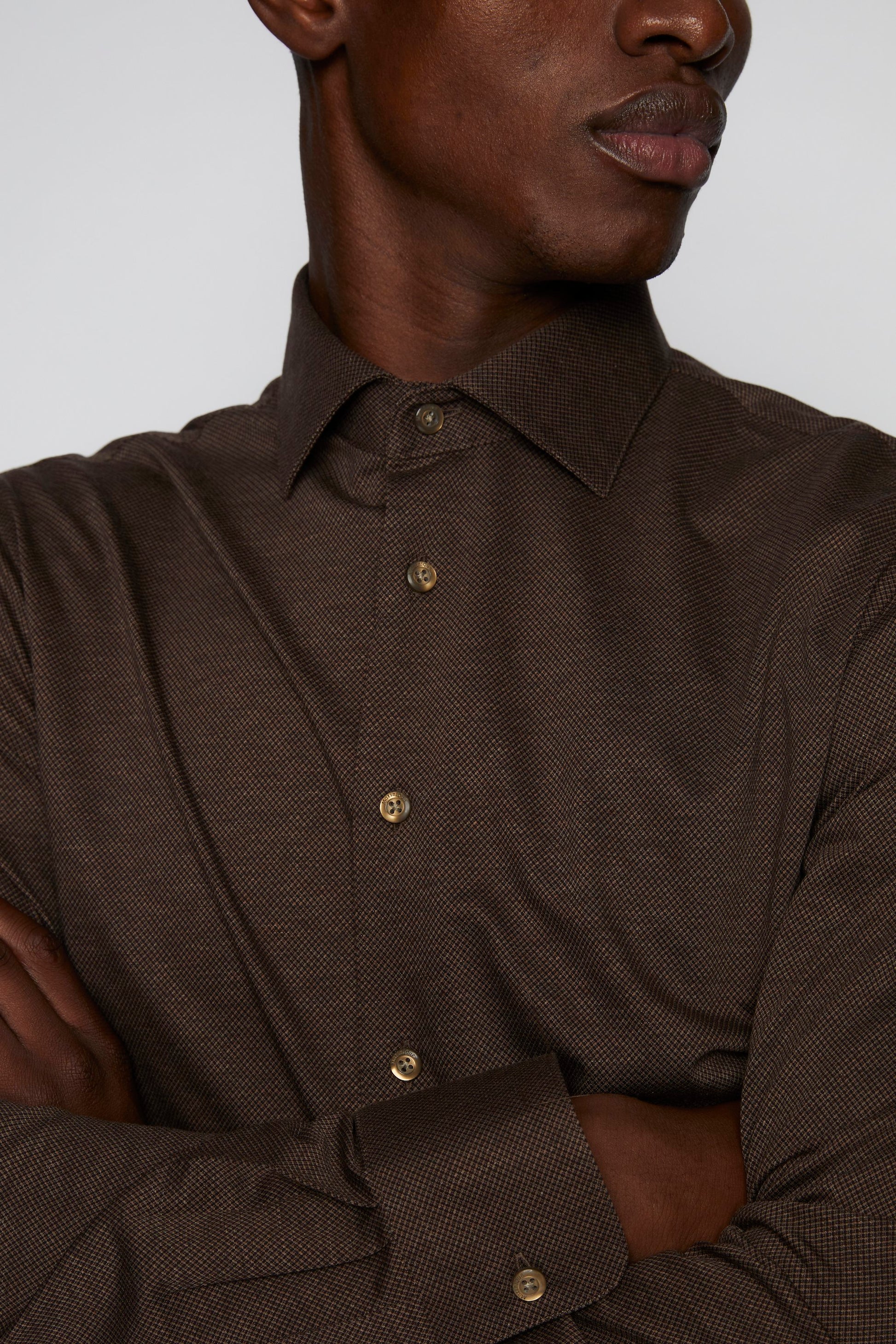 Matinique Brown Regular Fit Placket Shirt