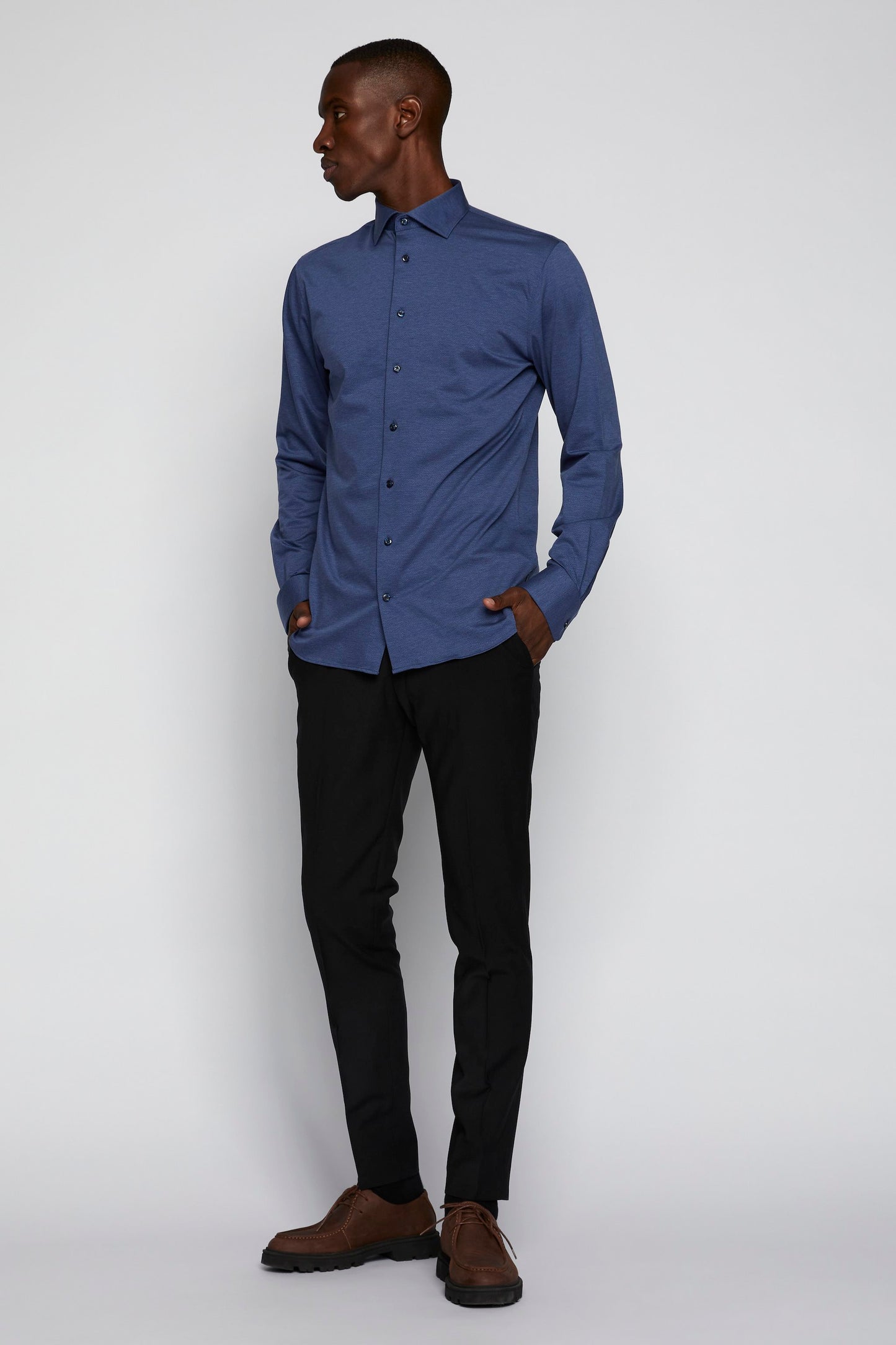 Matinique Blue Regular Fit Placket Shirt