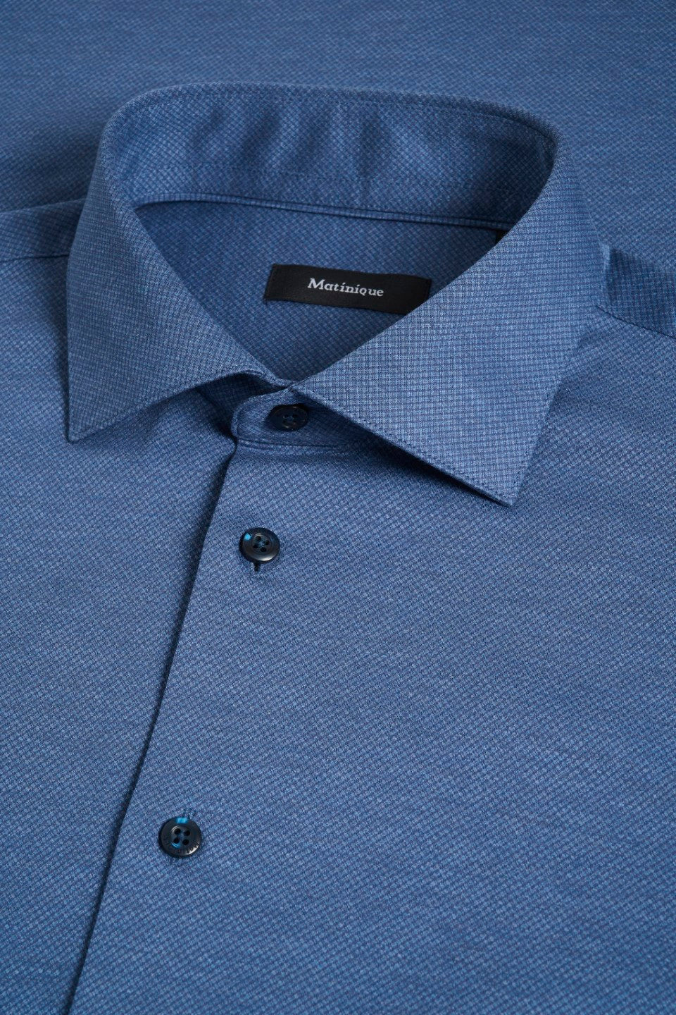 Matinique Blue Regular Fit Placket Shirt