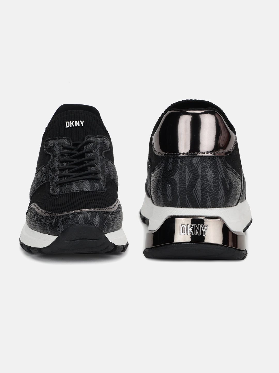 Dkny Women Black Colourblocked Round Toe Lace-Ups Sneakers