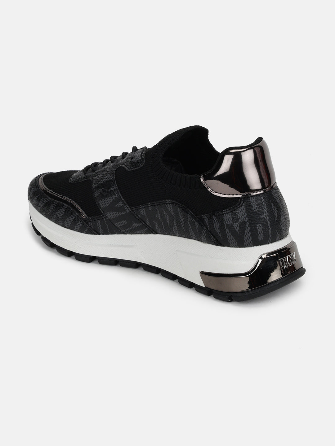 Dkny Women Black Colourblocked Round Toe Lace-Ups Sneakers