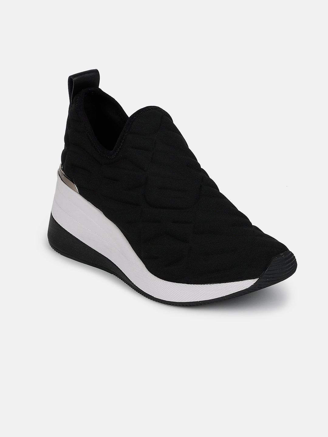 Dkny Women Black Solid Round Toe Slip-On Sneakers