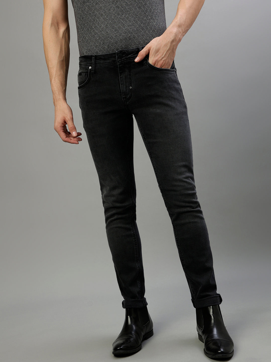 Antony Morato Men Solid Tapered Fit Jeans