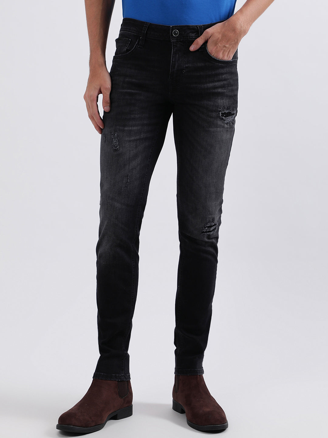 Antony Morato Men Solid Tapered Fit Jeans