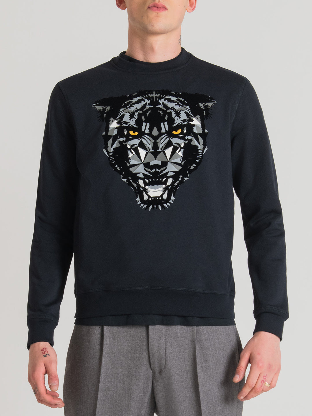 Antony Morato Men Printed Round Neck Full Sleeves Sweatshirt