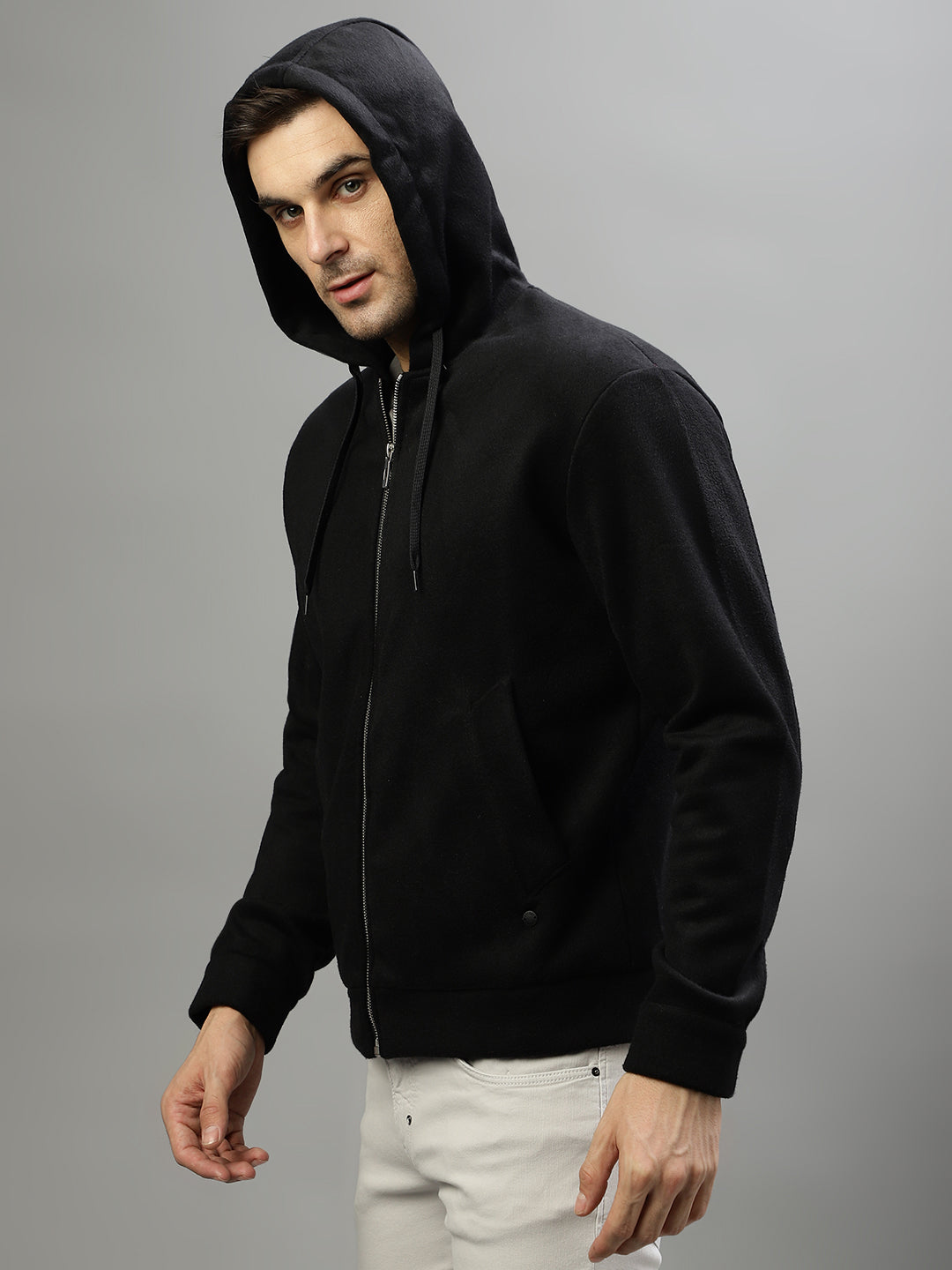 Antony Morato Men Solid Hooded Full Sleevess Sweatshirt