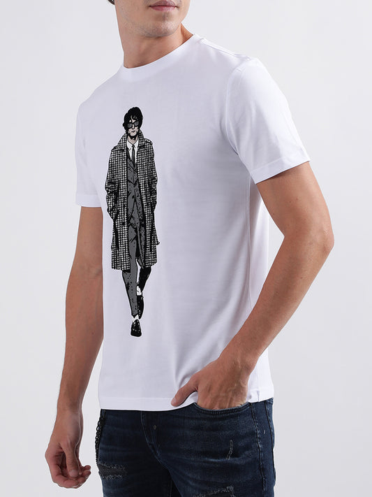 Antony Morato White Printed Slim Fit T-Shirt