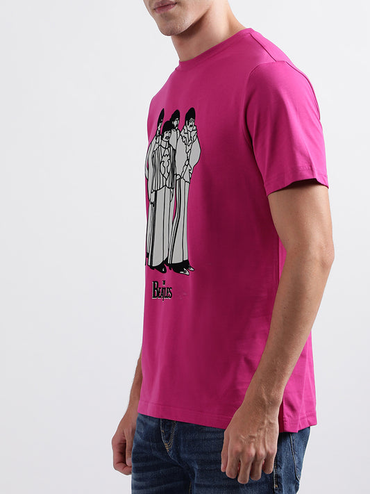 Antony Morato Pink Printed Regular Fit T-Shirt