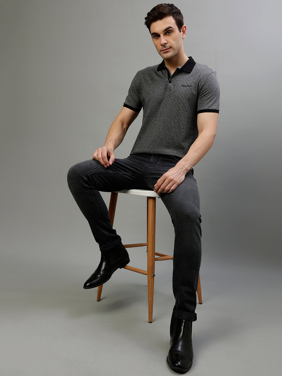 Antony Morato Black Fashion Regular Fit Polo T-Shirt