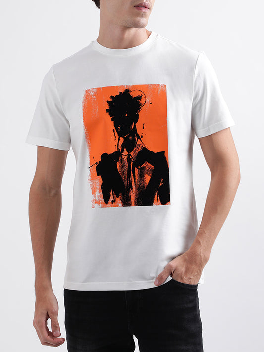 Antony Morato White Printed Regular Fit T-Shirt