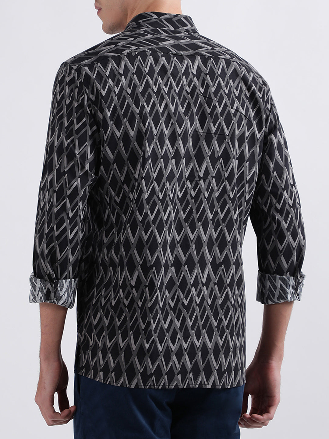 Antony Morato Black Printed Regular Fit Shirt