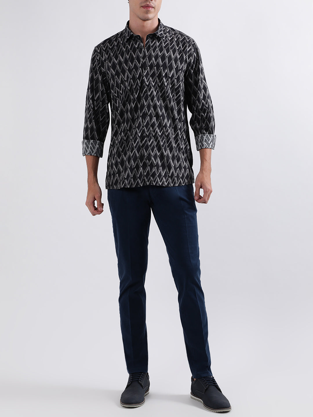 Antony Morato Black Printed Regular Fit Shirt