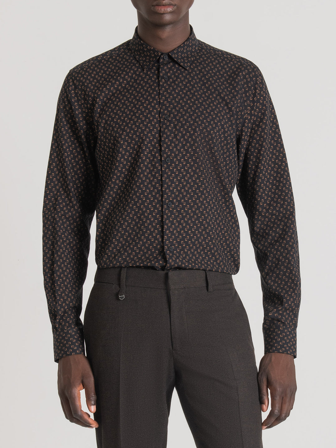 Antony Morato Black Fashion Printed Regular Fit Shirt