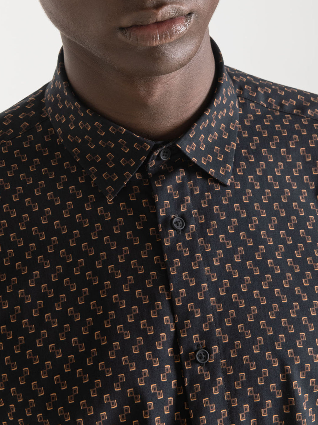 Antony Morato Black Fashion Printed Regular Fit Shirt