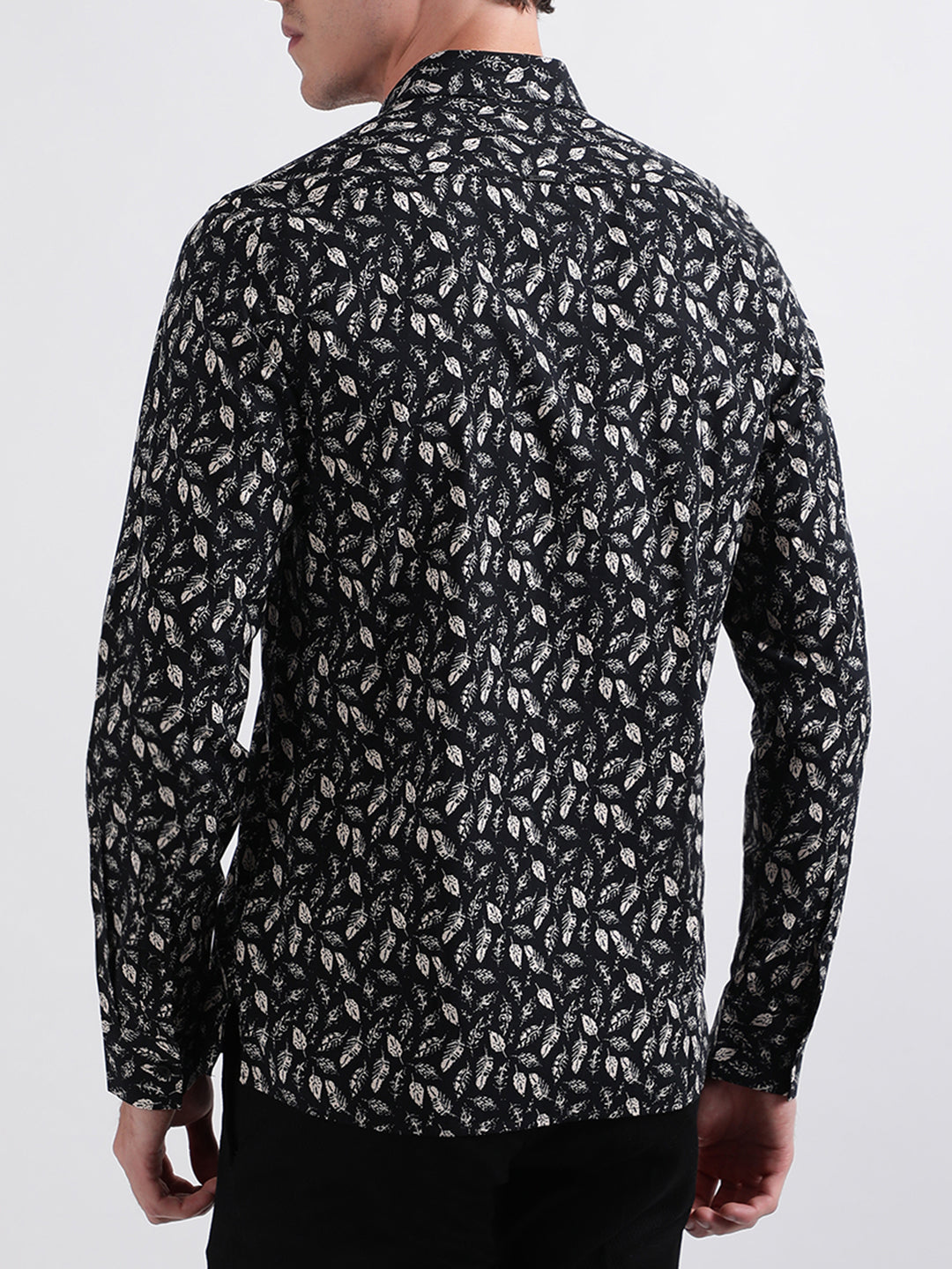 Antony Morato Black Printed Regular Fit Shirt