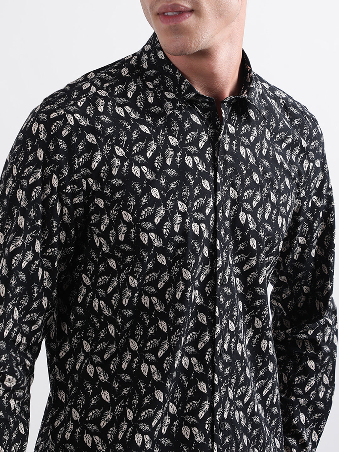 Antony Morato Black Printed Regular Fit Shirt