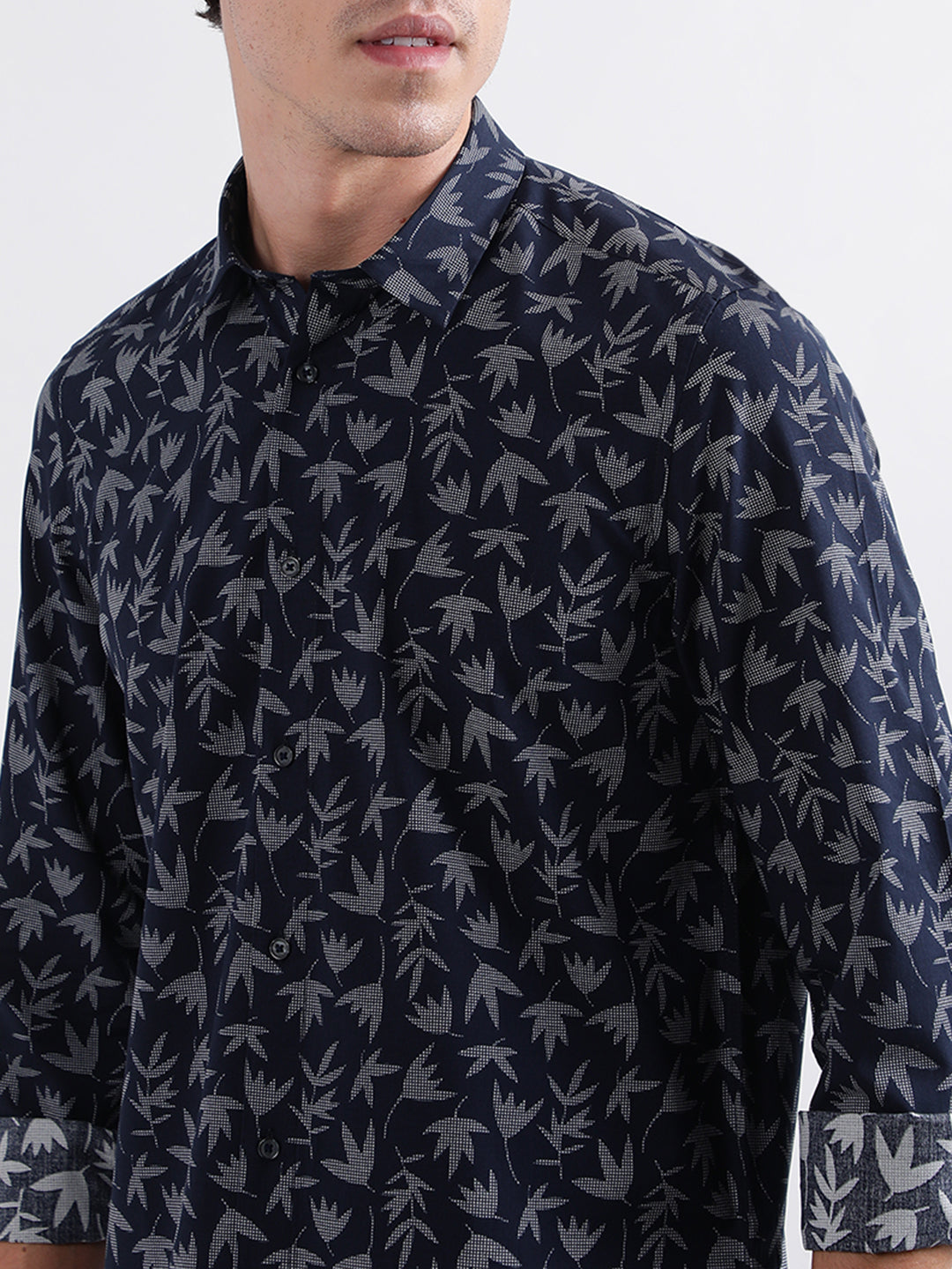 Antony Morato Blue Printed Regular Fit Shirt