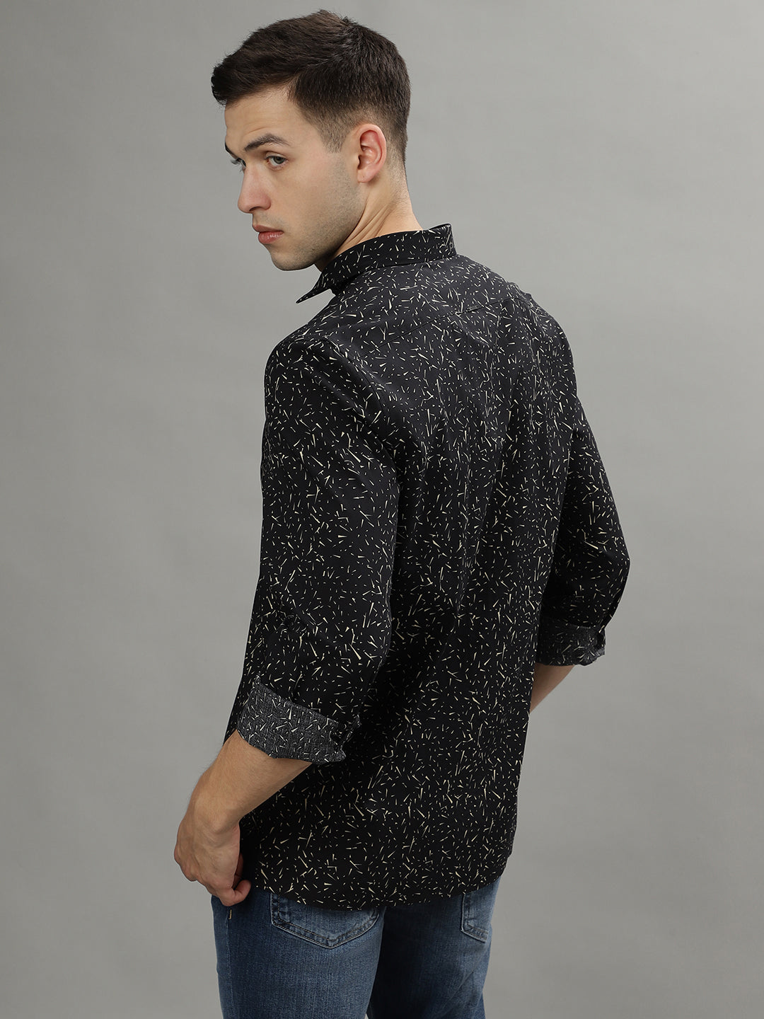 Antony Morato Black Fashion Printed Regular Fit Shirt